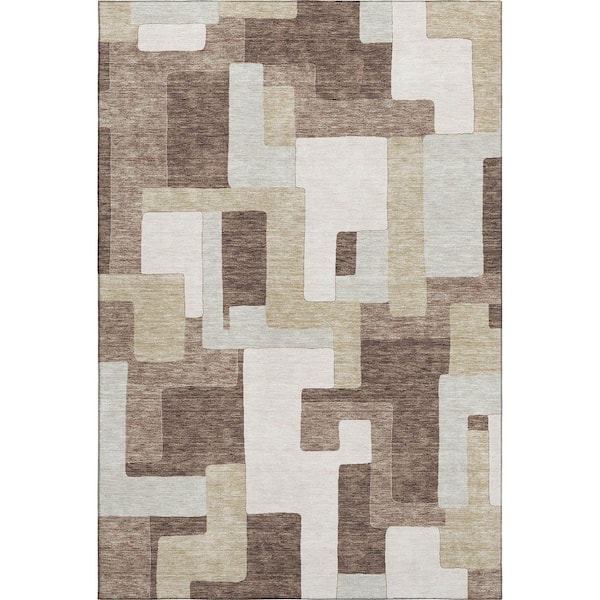 Addison Rugs Mayfield Premium Machine Washable Abstract AMF955 Brown 5 ft. x 7 ft. 6 in. Area Rug