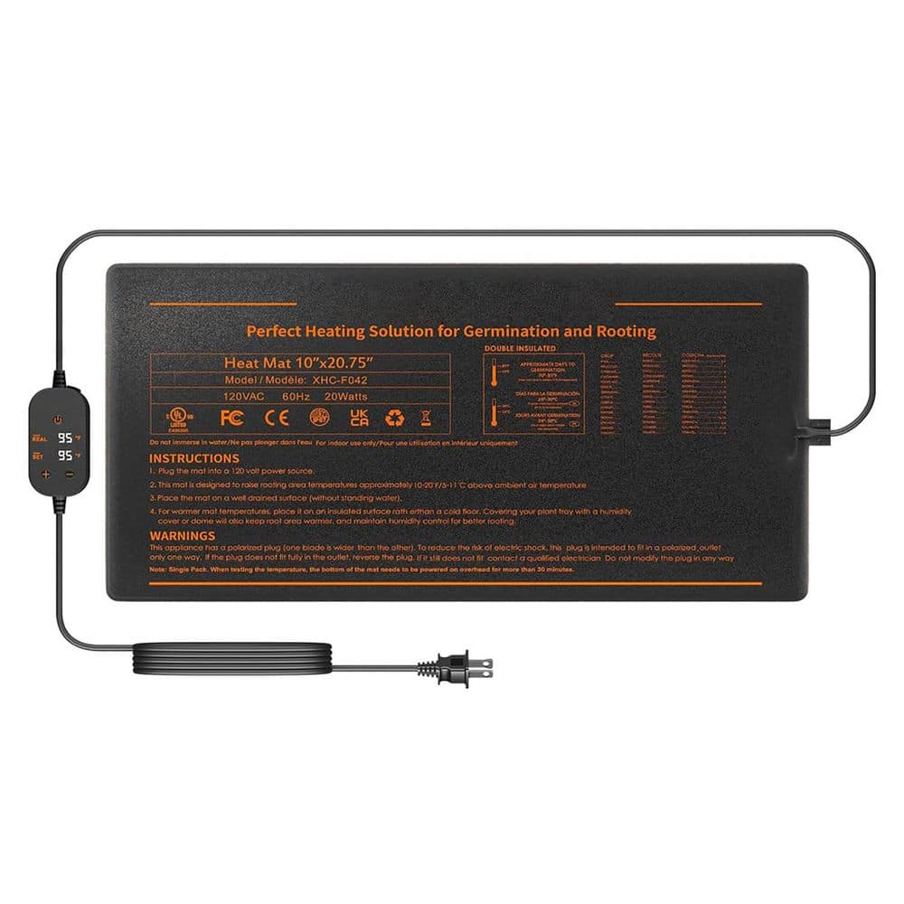 10 in. x 20.75 in. Seed Starter Heat Mat with Built-in Temperature Controller Waterproof for Germination 1 Pack price history on PriceWatchPro