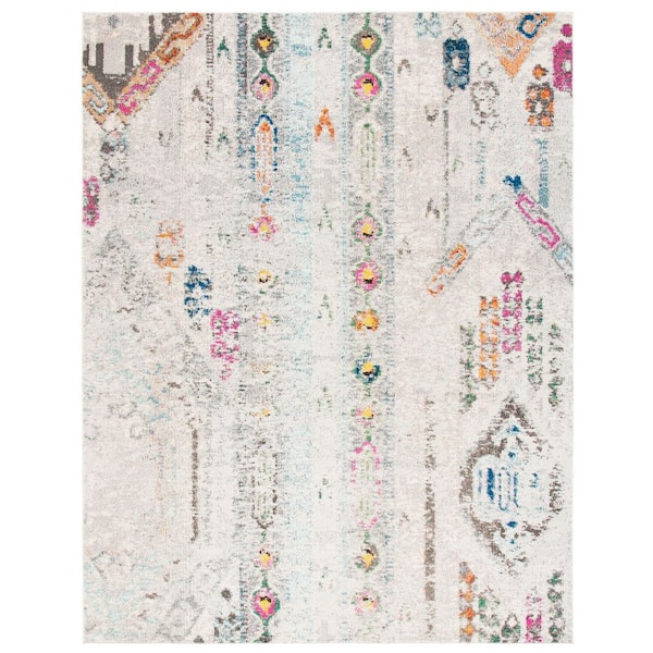 SAFAVIEH Madison Grey/Blue 10 ft. x 14 ft. Geometric Area Rug