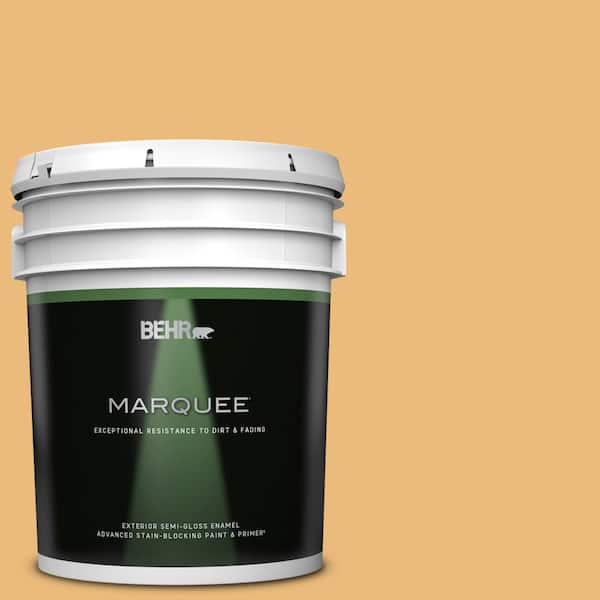 BEHR MARQUEE 5 gal. #BXC-61 Early Harvest Semi-Gloss Enamel Exterior Paint & Primer