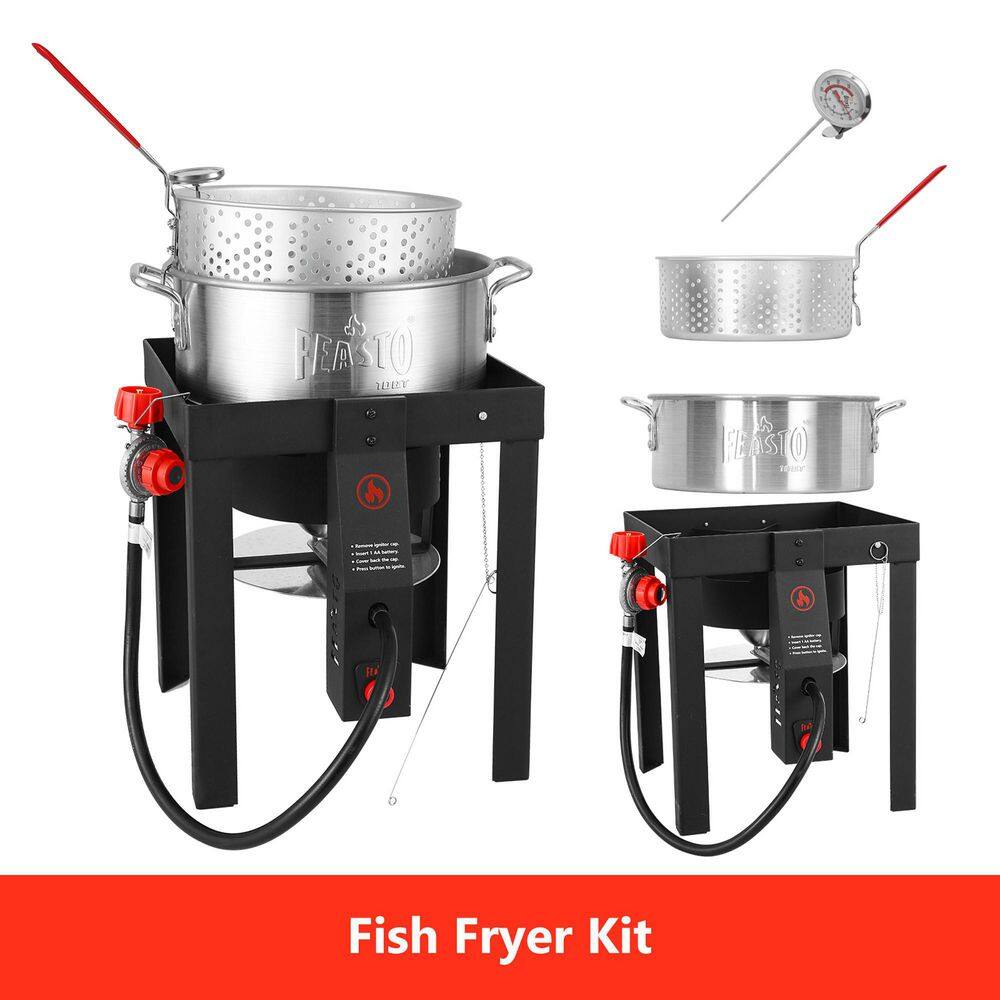 Feasto 30 Qt Aluminum Turkey Fryer with Gas Burner