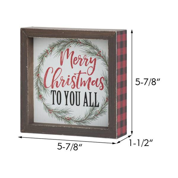 5.875 in. Wood Merry Christmas to You All Christmas Tabletop Sign
