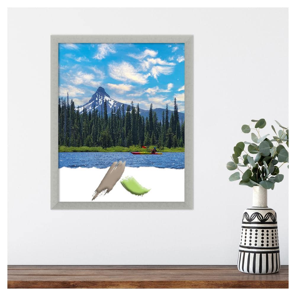 Silver Leaf Distressed Wood 16x20 Wall Picture Frame