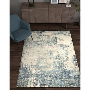 Maeva Blue 5 ft. x 8 ft. Solid Casual Area Rug