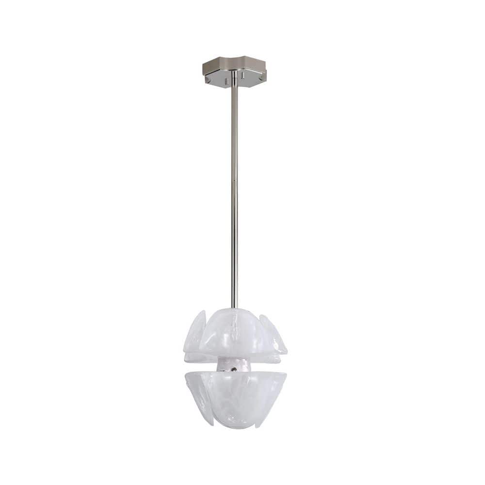 Glacier 24-Watt 2 Light Polished Nickel Integrated LED Pendant Light with Icy Glass Shade price history on PriceWatchPro