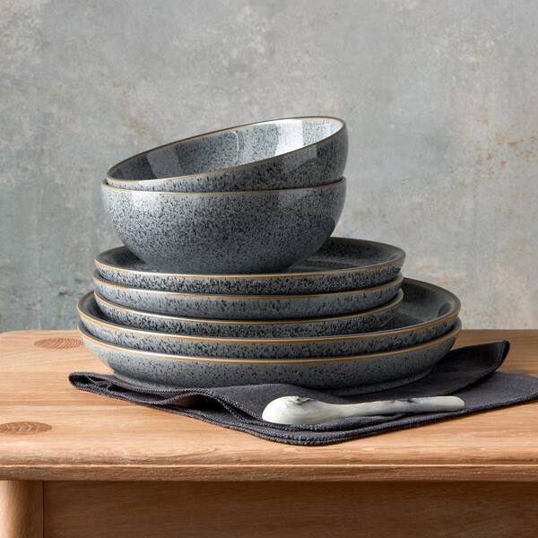 Denby Studio Grey Medium Coupe Plate (Set of 4) STG-004G/4 - The
