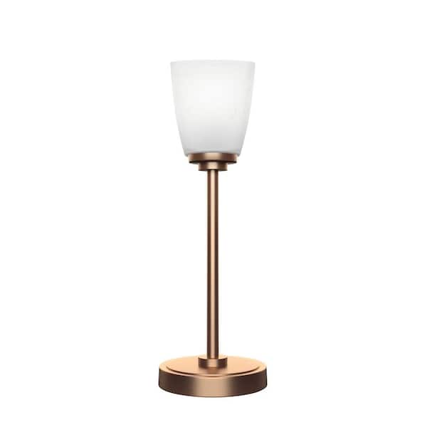 Unbranded Quincy 16.5 in. New Age Brass Accent Lamp White Muslin Glass Shade