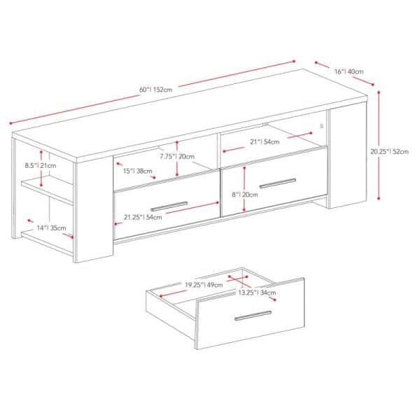 CorLiving Bromley Wood Entertainment Center, Black