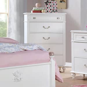 Fritza White 5-Drawer 35 in. Chest of Drawers