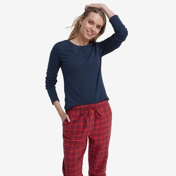 The Company Store Company Cotton Family Flannel Women's Medium Red/Blue Pajama Set