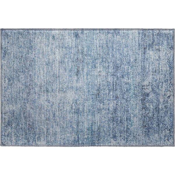 Mayfield Premium Machine Washable Abstract AMF2103 Blue 2 ft. x 3 ft. Accent Rug