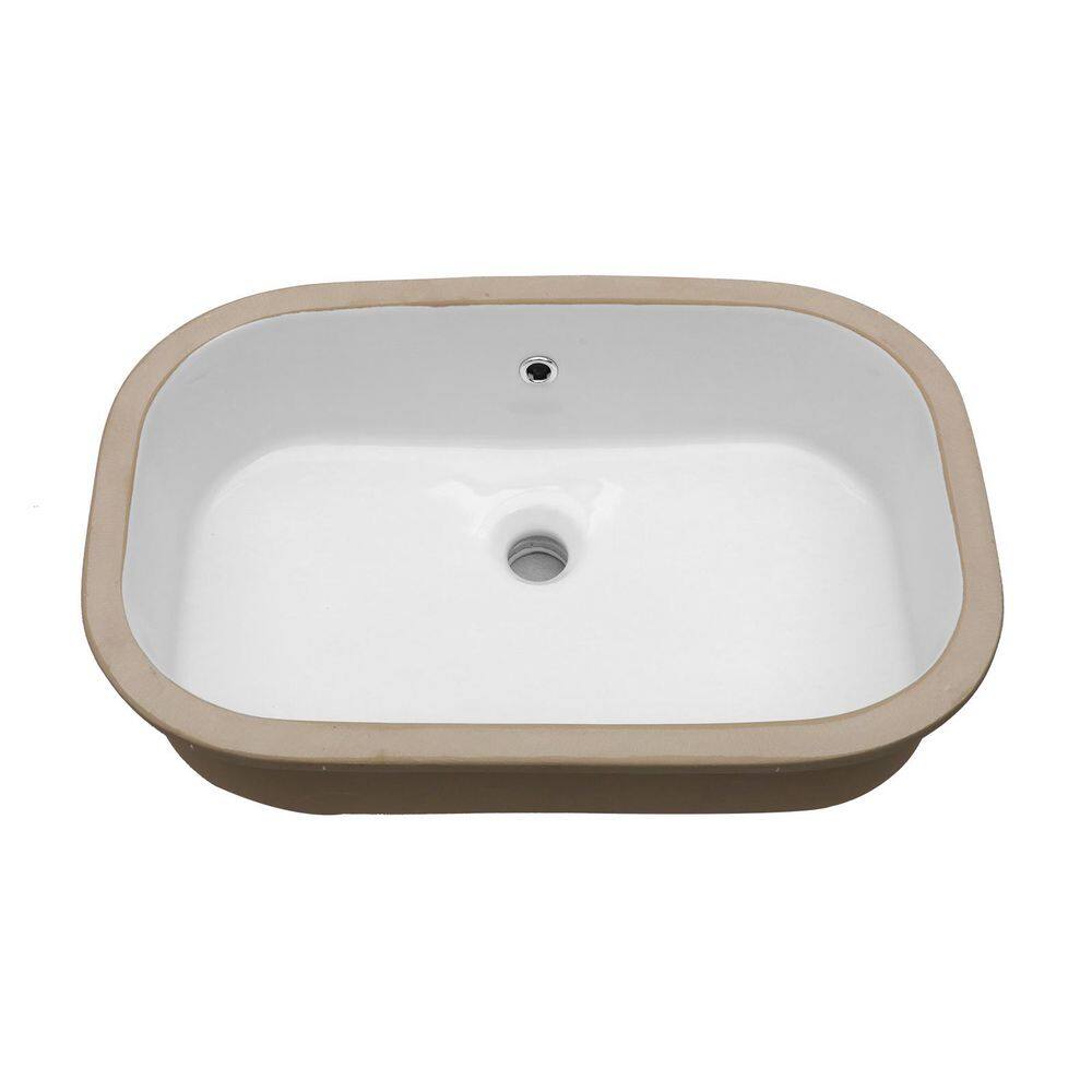 22 in. Undermount Rectangular Bathroom Sink with Overflow Drain in White price history on PriceWatchPro