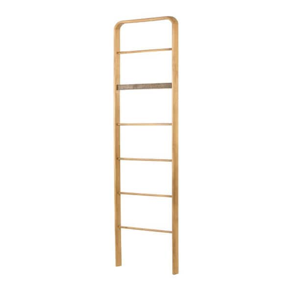 Storied Home 19.75 in. x 72 in. x 1.625 in. Wide Wood Blanket Ladder in Brown EC0468 The Home Depot