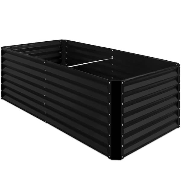 Best Choice Products 6 ft. x 3 ft. x 2 ft. Black Outdoor Steel Raised Garden Bed Planter Box for Vegetables, Flowers, Herbs