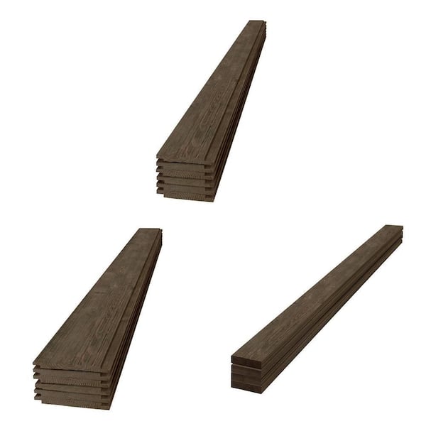 Barn Wood Dark Brown Shiplap & Trim Bundle