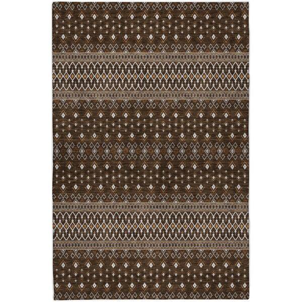 Dream Shag Premium Machine Washable Abstract ADS708 Chocolate 9 ft. x 12 ft. Area Rug