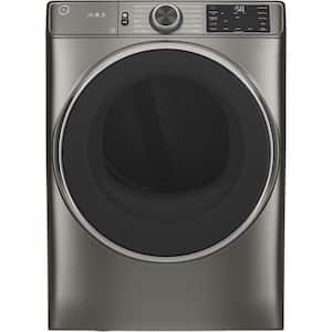 7.8 cu. ft. Smart Front Load Electric Dryer in Satin Nickel with Steam and Sanitize Cycle, ENERGY STAR