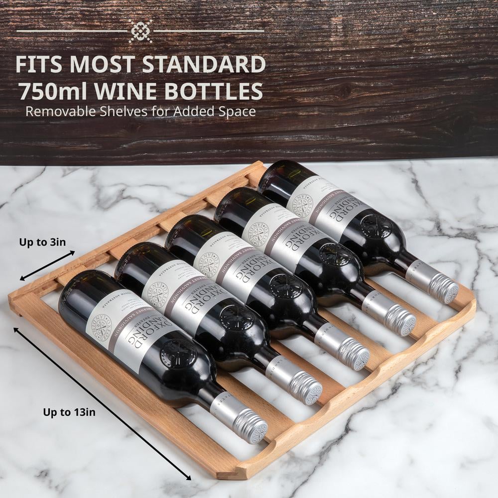 Ivation 33-Bottle Stainless Steel Dual Zone Wine Cooler with LED Lighting