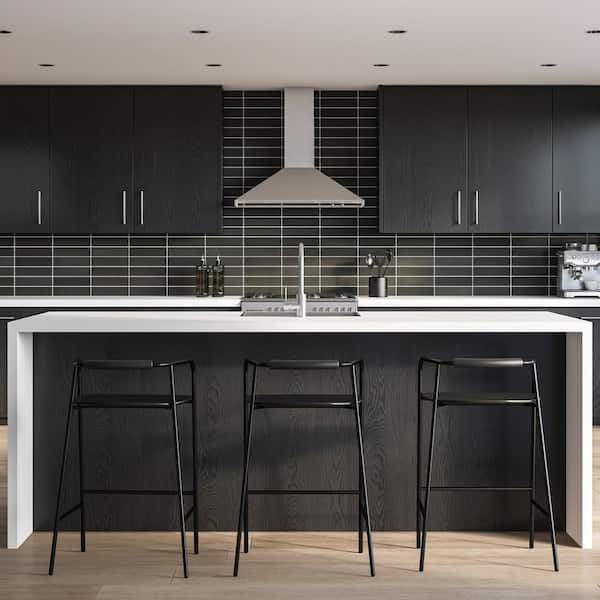 Celine Rectangular 2 in. x 12 in. Matte Black Porcelain Tile (5.48 sq. ft./Case)