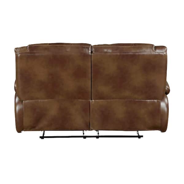 Lazzara Dimitri 64 in. W Brown Leather Manual Double Reclining