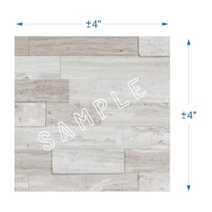 Take Home Sample - Himalayan White 4 in. x 4 in. Stone Self-Adhesive Wall Mosaic Tile (0.11 sq.ft/Each)