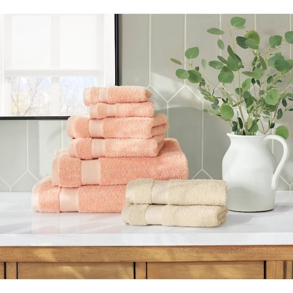 6-Piece Beige Cotton Towel Set JO9H2RMLK9 - The Home Depot