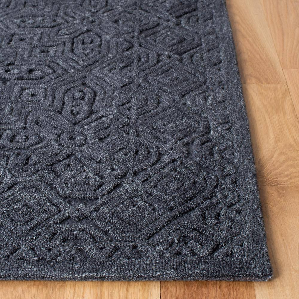 Gray Geometric Tufted Wool 6' x 9' Handmade Area Rug