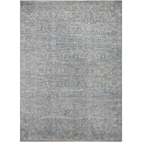 Angela Rose Blake 7 ft. 10 in. x 10 ft. 2 in. Denim / Taupe Transitional Area Rug