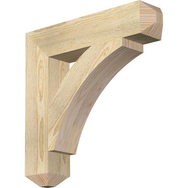 Ekena Millwork 4 in. x 20 in. x 20 in. Douglas Fir Thorton Craftsman Rough Sawn Bracket