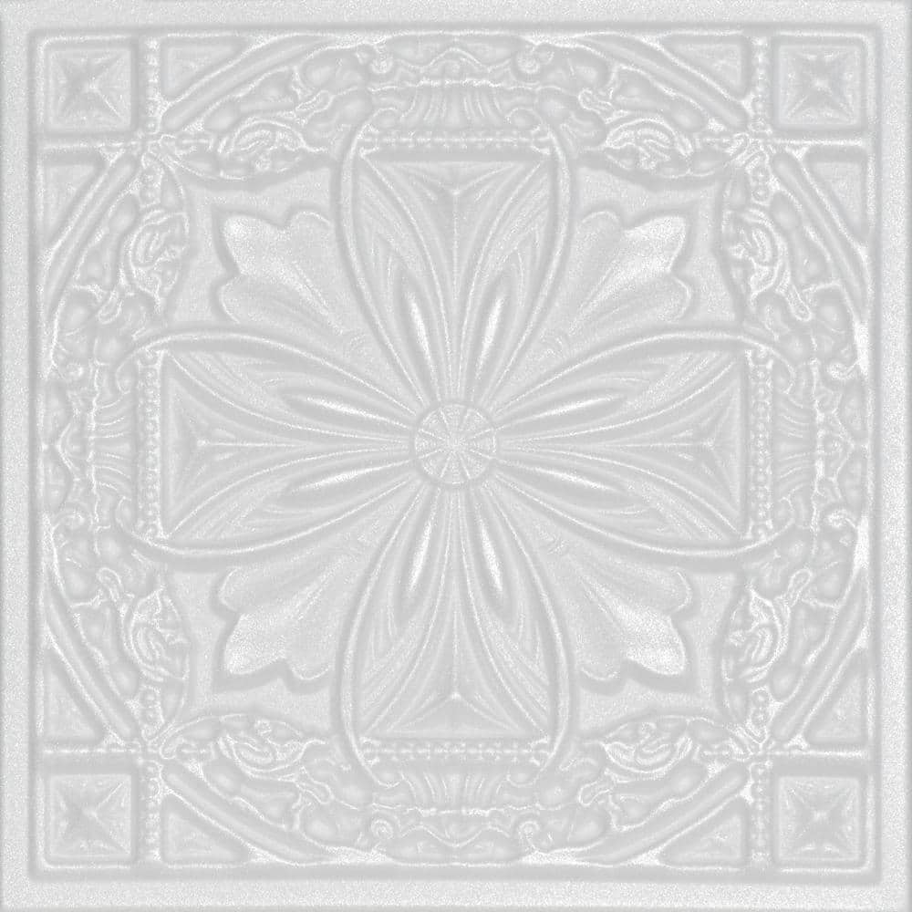 Lucass Shiel 1.6 ft. x 1.6 ft. Glue-Up Foam Ceiling Tile in Plain White (21