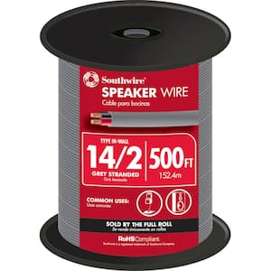 500 ft. 14/2 Grey Stranded CU In-Wall CMR/CL3R Speaker Wire