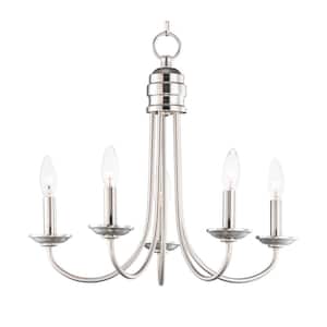 Logan 21 in. 5-Light Candle Chandelier No Bulbs Included Flush Mount
