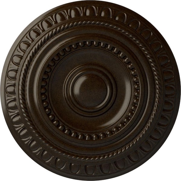 Ekena Millwork 15-3/4 in. x 1-3/8 in. Artis Urethane Ceiling Medallion (Fits Canopies upto 6-7/8 in.), Hand-Painted Bronze