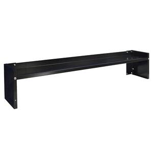 72 in Heavy-Duty Black Painted Steel Ledge Shelf for Workbench Commercial Grade 16-Gauge Steel