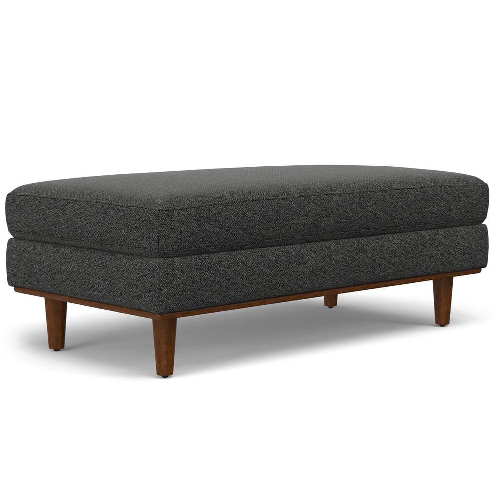 Charcoal Grey Large Rectangular Upholstered Ottoman