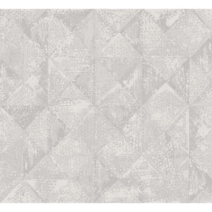 Demir Grey Distressed Geometric Wallpaper