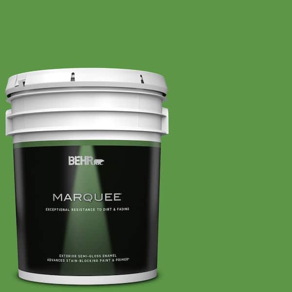 BEHR MARQUEE 5 gal. #430B-7 Cress Green Semi-Gloss Enamel Exterior Paint & Primer