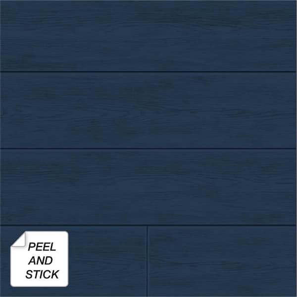NextWall Shiplap Coastal Blue Vinyl Peel & Stick Wallpaper Roll (Covers 30.75 Sq. Ft.)