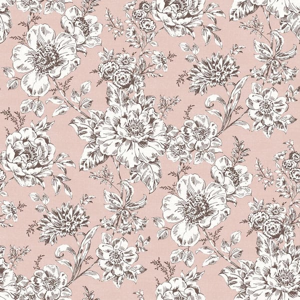 RoomMates Pink Winifred Peel and Stick Wallpaper