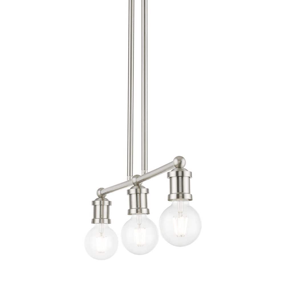 Lansdale 24" Brushed Nickel 3-Light Linear Chandelier