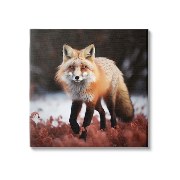 Stupell Industries Fox Cub in Nature byLazar Studio 1-Piece Unframed Graphic Print Animal Poster Art Print 17 in. x 17 in.