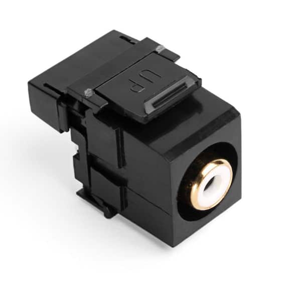 Leviton QuickPort RCA 110-Type Connector with White Barrel, Black