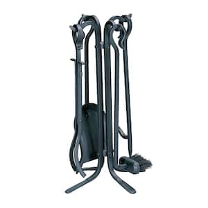Black Rustic Mini 5-Piece Fireplace Tool Set with Heavy Weight Steel Construction