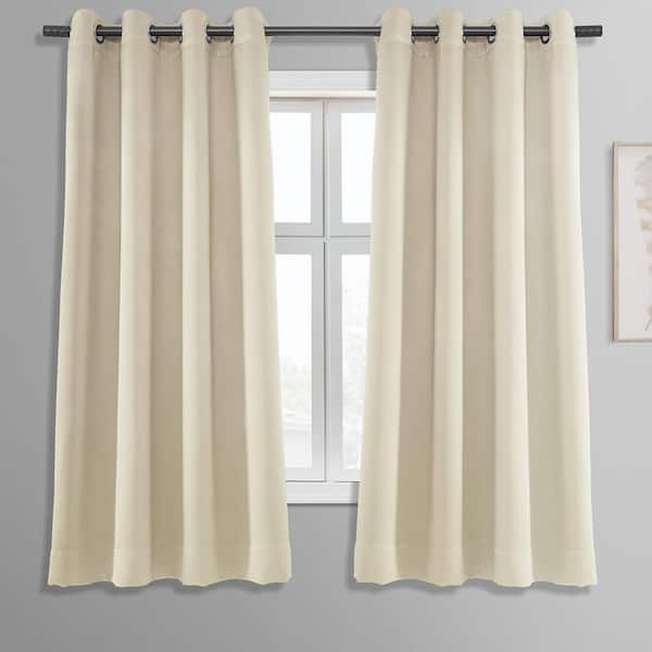 Exclusive Fabrics & Furnishings Egg Nog Grommet Room Darkening Curtain - 50 in. W x 63 in. L (1 Panel)