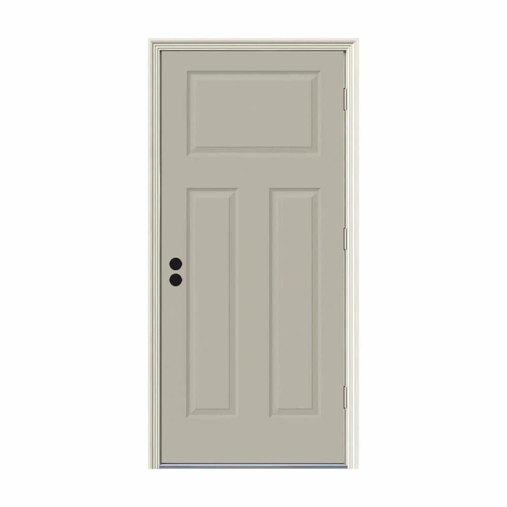 34 in. x 80 in. 3-Panel Craftsman Desert Sand Painted Steel Prehung Left-Hand Front Door w/Brickmould price history on PriceWatchPro