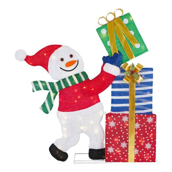 Have a question about Home Accents Holiday 4 ft Warm White LED Snowman