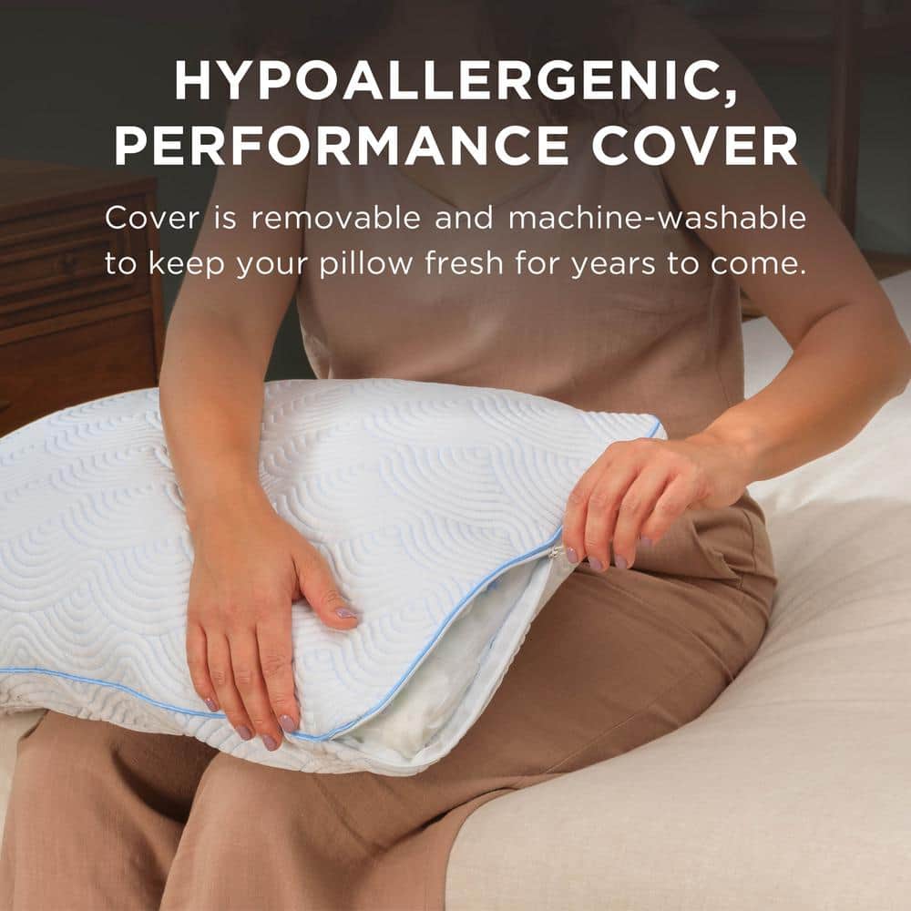 King White Memory Foam Adjustable Cooling Pillow