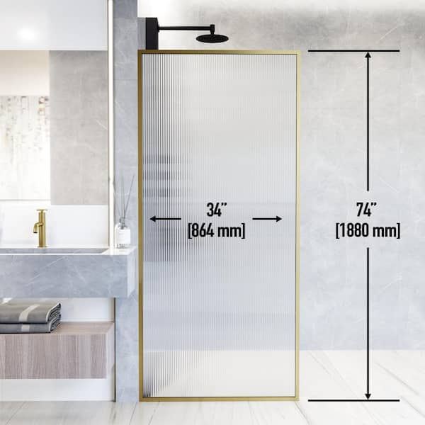 Modern Fluted Brushed Brass Bath Towel Bar 18 + Reviews