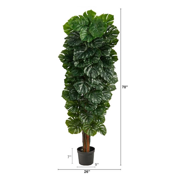 Nearly Natural 70 in. Artificial Monstera Tree (Indoor/Outdoor)