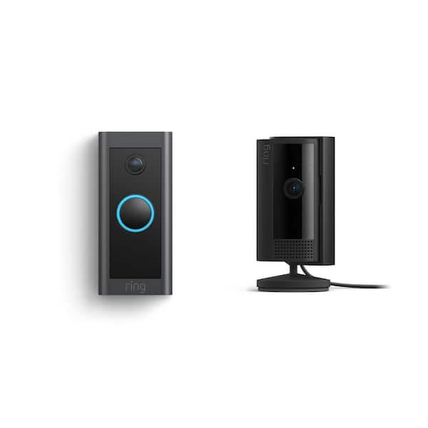 Ring Wired Video Doorbell with Indoor Cam 2nd Gen, Black